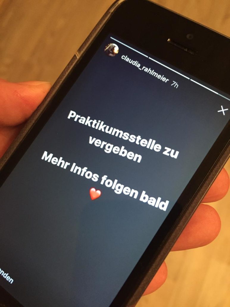 Insta Story von Claudia Verena Dechant